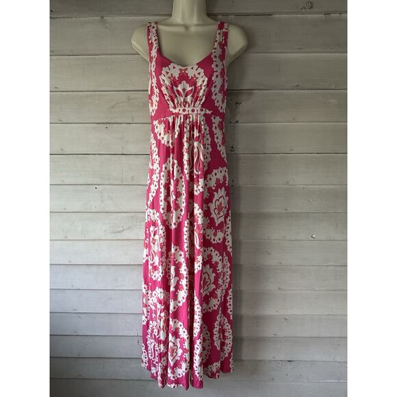 Boden Pink and White Maxi Dress Size 10 - Picture 1 of 6